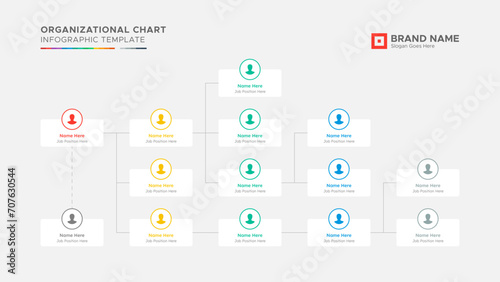 Organizational Chart, Tree Diagram, Dendrogram Business Infographic Template Design	