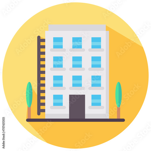 housing society round flat vector icon