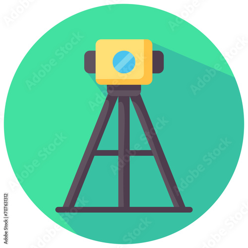 laser level round flat vector icon
