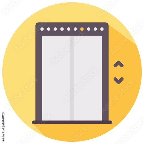 elevator round flat vector icon