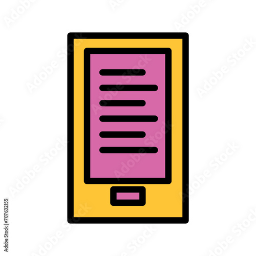 Mobile Phone Text Filled Outline Icon