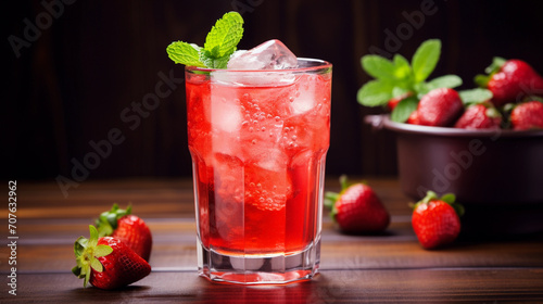 strawberry cocktail with mint