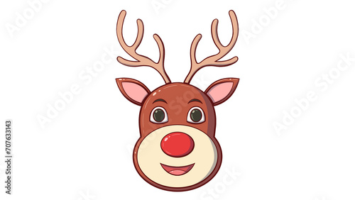 Christmas reindeer icon isolated on a white background, Deer reindeer , Christmas Deer, Merry Christmas, Happy New Year, Cute cartoon illustration