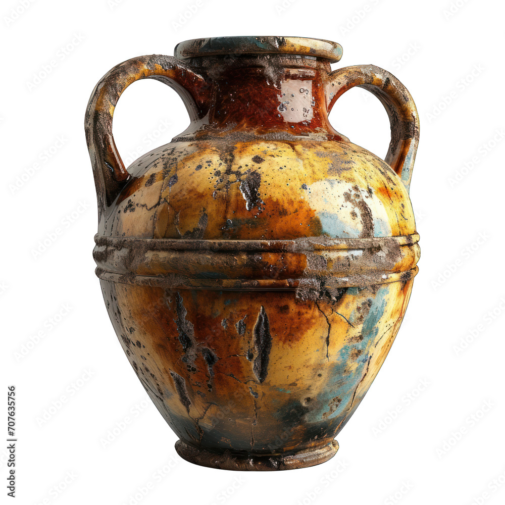 Amphora Isolated on Transparent or White Background, PNG