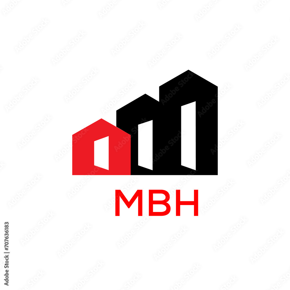 MBH Letter logo design template vector. MBH Business abstract connection vector logo. MBH icon circle logotype.
