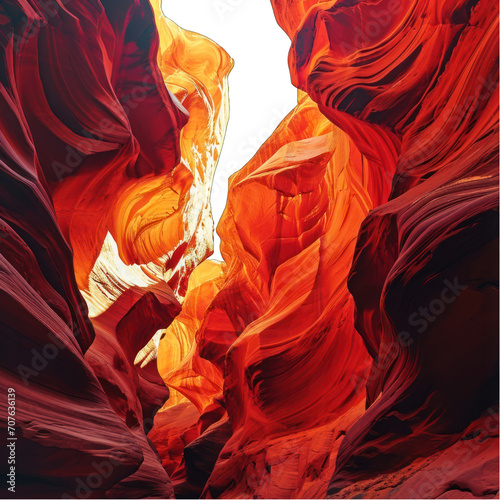 Antelope Canyon Isolated on Transparent or White Background, PNG