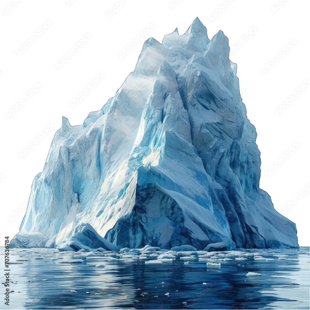 Arctic Iceberg Isolated on Transparent or White Background, PNG