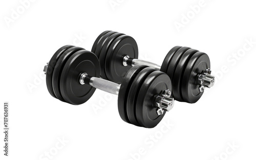 Dumbbells, the Core of Strength Training for a Sculpted Physique on White or PNG Transparent Background.