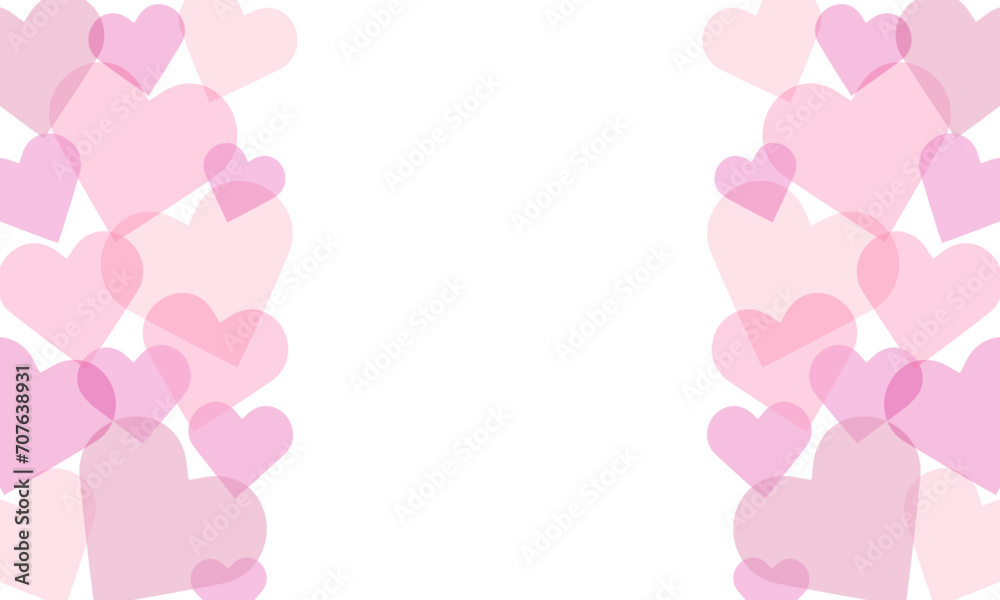 バレンタインに使えるピンクのハートのベクターフレーム画像