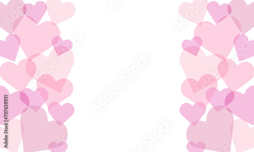バレンタインに使えるピンクのハートのベクターフレーム画像 © ICIM