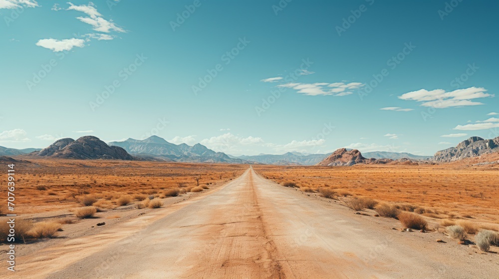 Vast Desert Roadway Generative AI