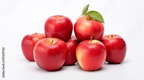 apples on a white background on the left side of the frame empty white background photorealistic Generative AI