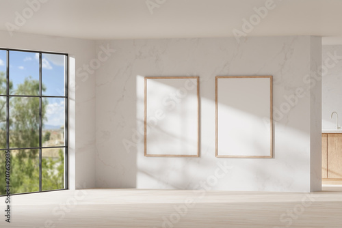 Interior with a warm atmosphere where you can  enjoy calm relaxation with bright sunlight shining  through. 3d rendering