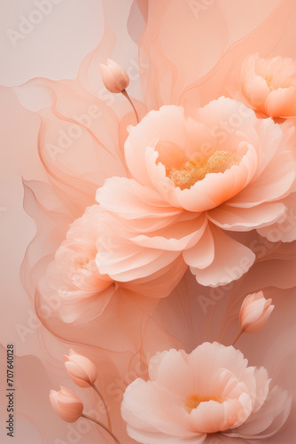 Romantic floral background,Abstract flowers of soft peach color,Greeting card,Copy space © I.H