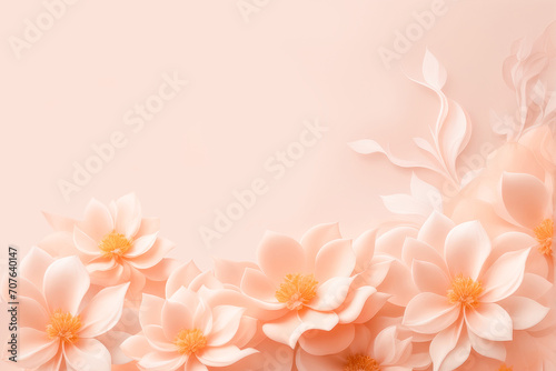 Romantic floral background,Abstract flowers of soft peach color,Greeting card,banner. Copy space © I.H