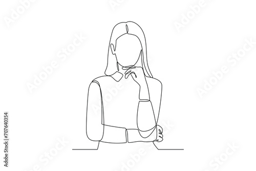 Continuous one line drawing Happy female activity concept. Doodle vector illustration.