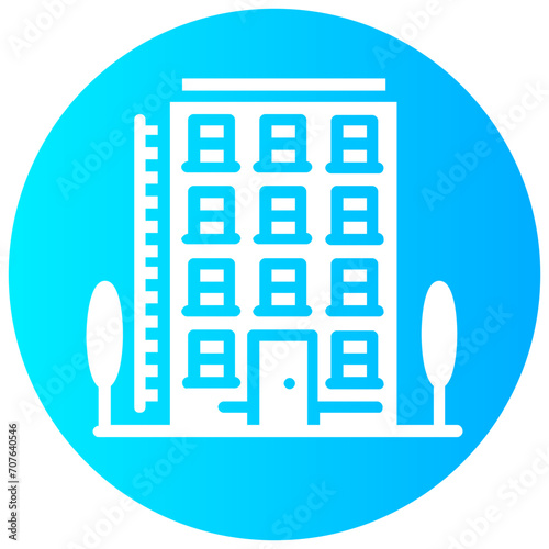 housing society round solid icon