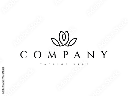 abstract elegant beauty flower logo design