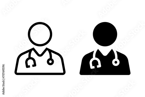 Medical icon vector set. Outline doctor symbol