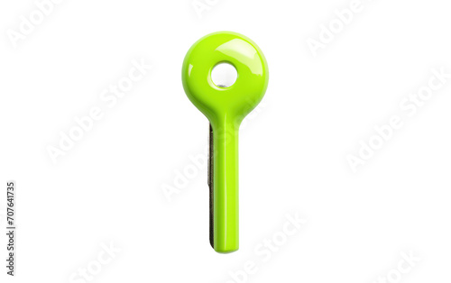 Safety Green Pin, A Fluorescent Sentinel Signifying Watchfulness and Safety on White or PNG Transparent Background.