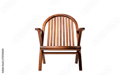 A Chair Crafted from Teak Wood  Resembling a Timeless and Regal Throne on White or PNG Transparent Background.