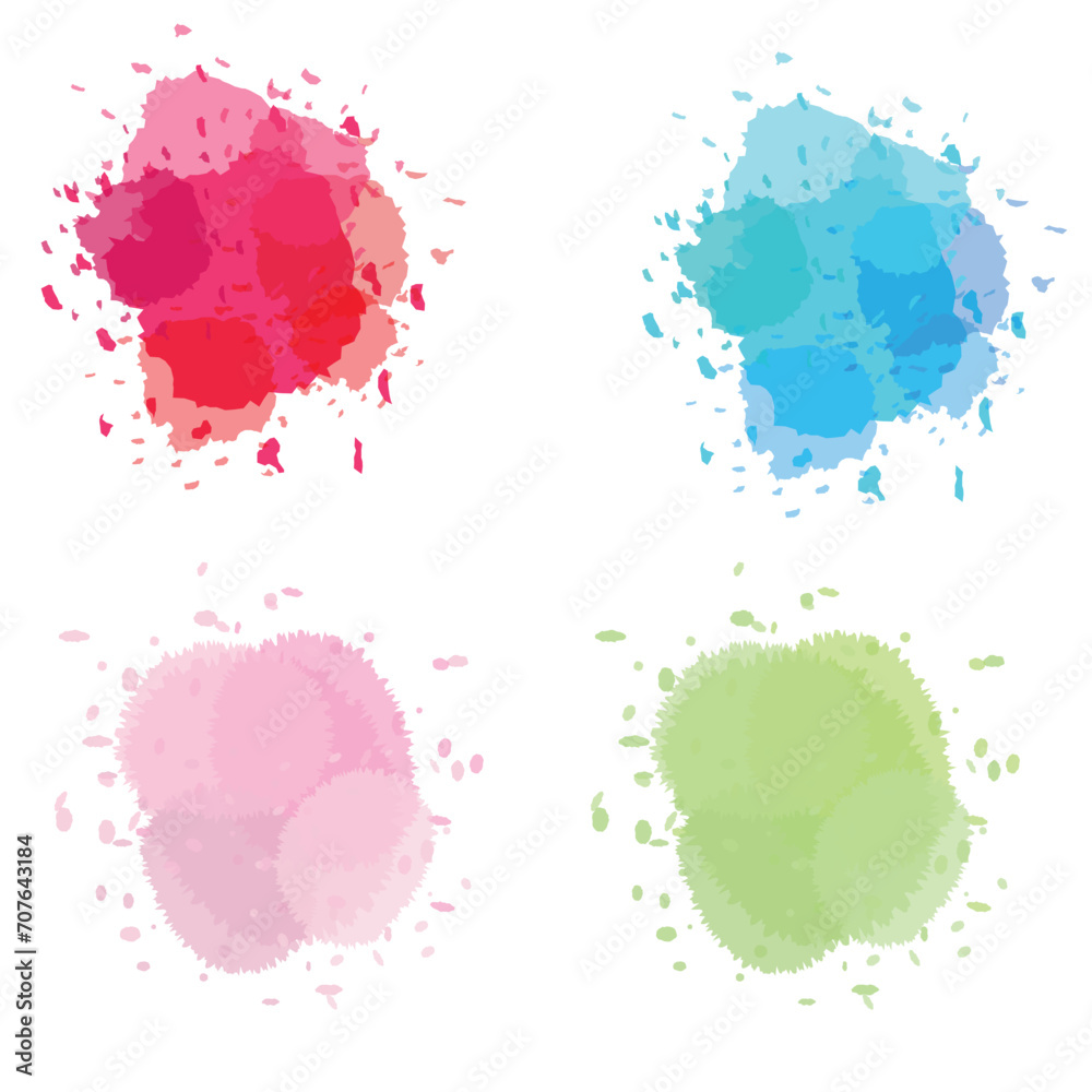 Abstract Colorful watercolor splash with white background