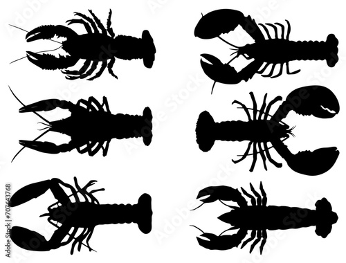Lobster silhouette vector art white background