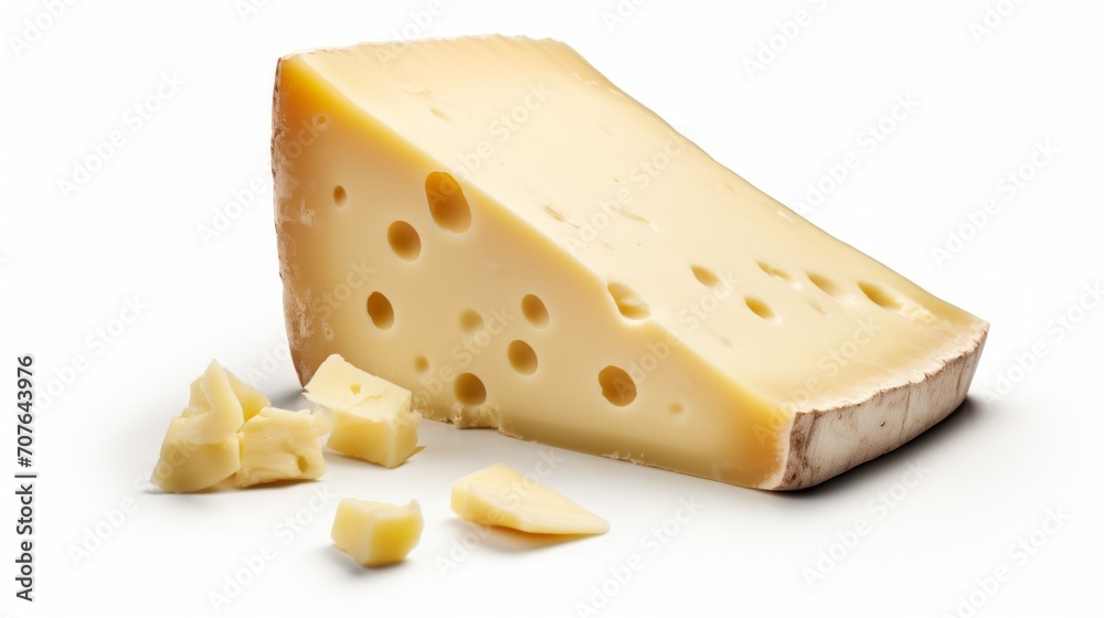 A creamy taleggio cheese showcased in a close-up realistic photo against a white background Generative AI A creamy taleggio cheese showcased in a close-up realistic photo against a white background Generative AI