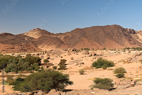 Sahara desert near the town of Djanet. Tassili n Ajjer National Park. Algeria. Africa.