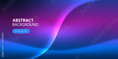 Neon wave glows with fluid colors of blue and pink Background. Abstract shining wave and light motion wallpaper. Vector illustrator template.