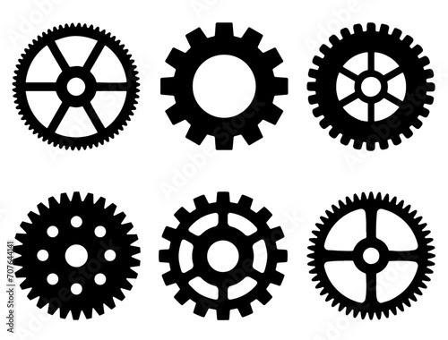 Steampunk Gear silhouette vector art white background