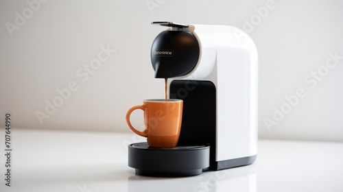 Single-serve pod coffee maker in black Generative AI