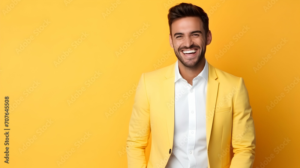 Portrait of a stylish handsome young man in very bright and vivid colors Portrait of a stylish handsome young man in very bright and vivid colors