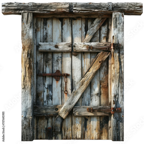 Barn Door Isolated on Transparent or White Background, PNG