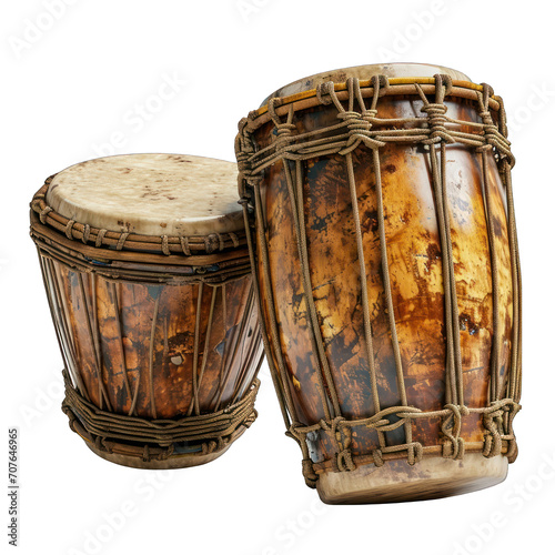 Bongo Drums Isolated on Transparent or White Background, PNG