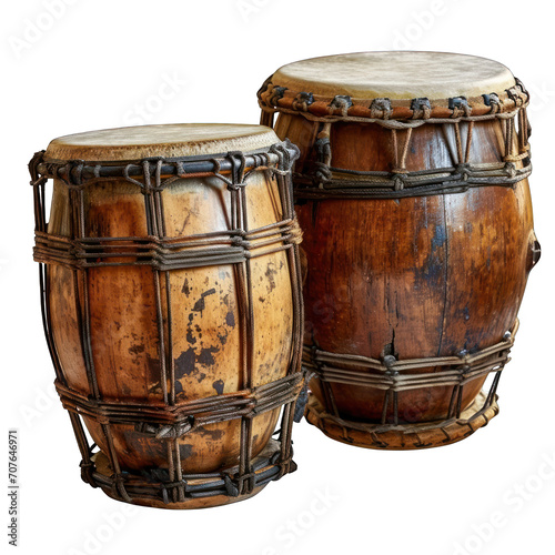 Bongo Set on White Isolated on Transparent or White Background, PNG