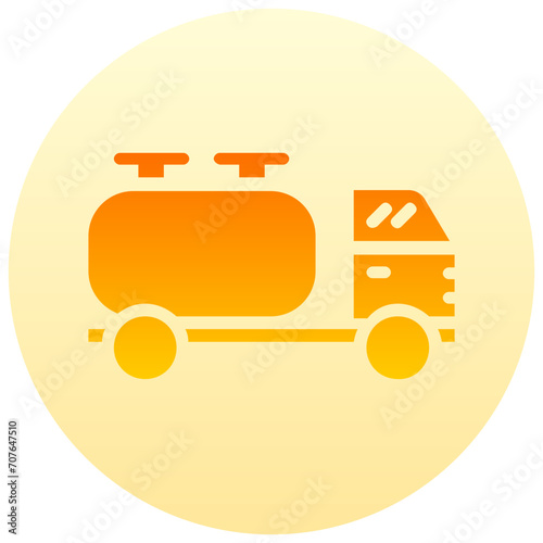fuel truck round gradient vector icon