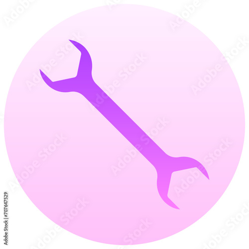 spanner round gradient vector icon