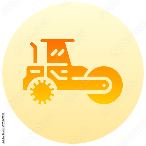 steamroller round gradient vector icon