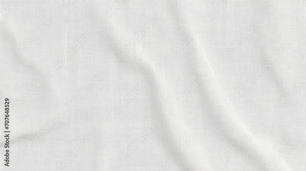 texture white linen on a plain white background, Natural linen fabric texture  texture background. 