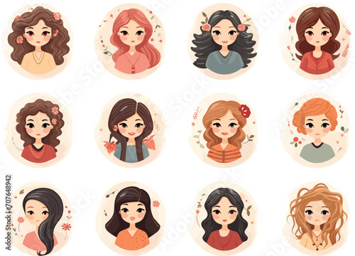 International happy women's day celebration floral vector illustration, watercolor flowers background 