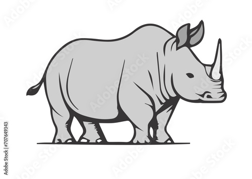 rhino logo icon vector illustration template © bon