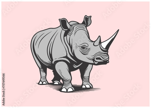 rhino logo icon vector illustration template