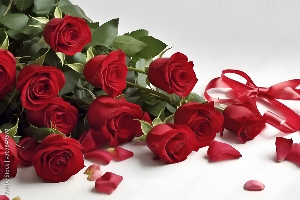 Bouquet of red rose flowers isolated on white background Bouquet of red rose flowers isolated on white background