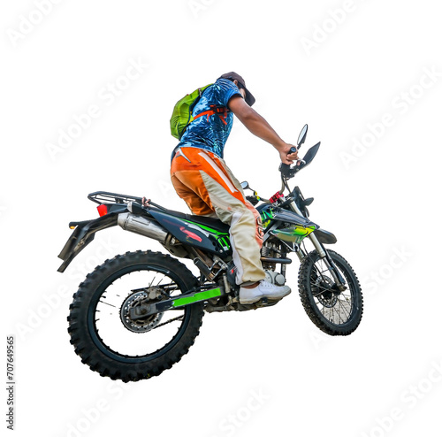 motocross rider on a motorcycle on a transparent background, PNG is easy to use.