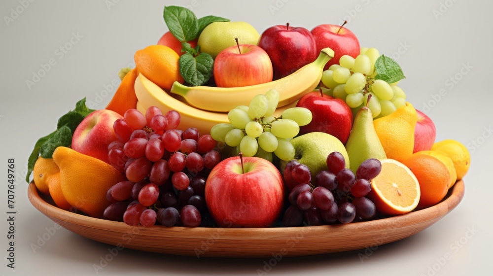 fruit basket isolated on transparent background