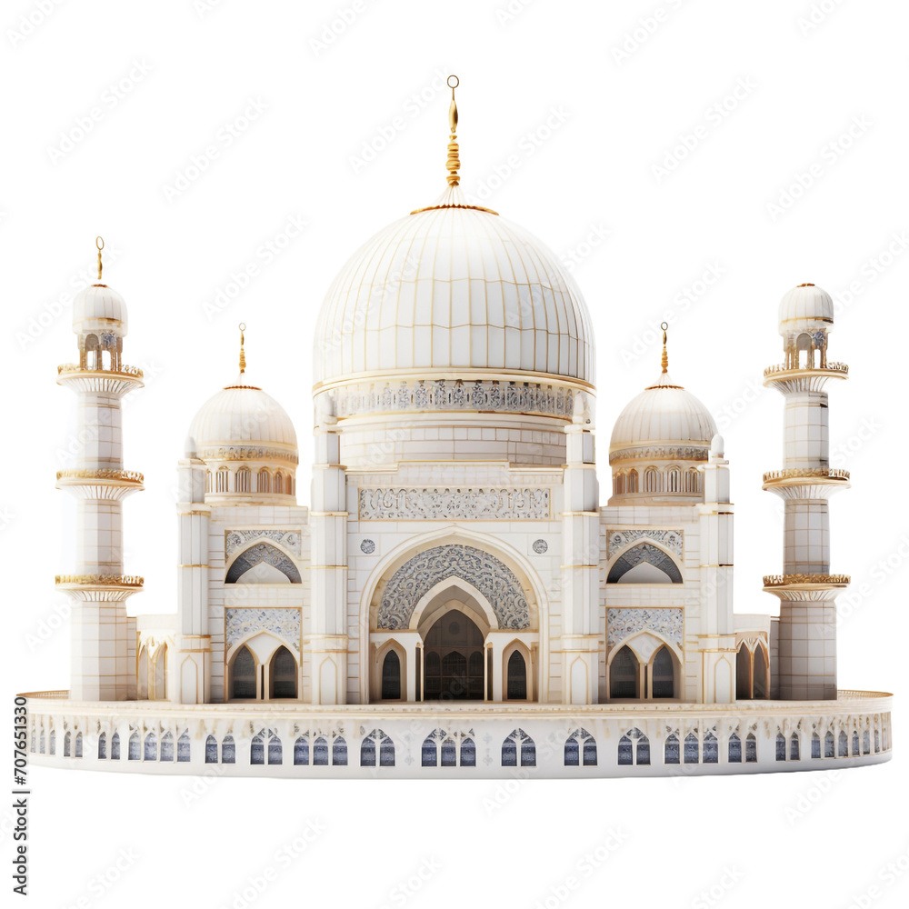 Islamic Architecture 3d Element isolated on transparent background