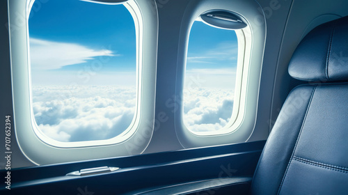 Aircraft Window View, Clouds and the Serenity of Flight