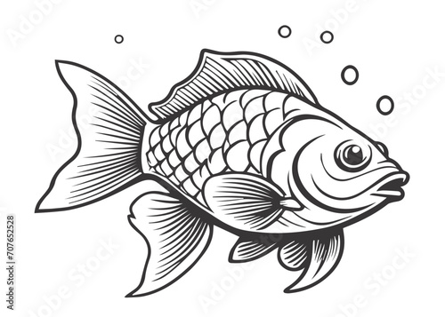 llustration of cute fish cartoon