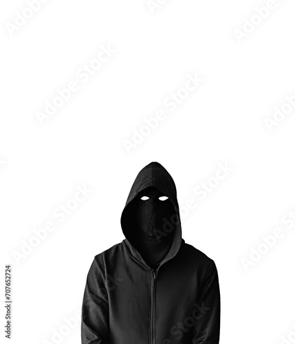 person in a hood on isolated.